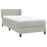 vidaXL Sommier à lattes de lit et matelas gris clair 90x210 cm velours