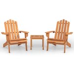 vidaXL Ensemble de salon de jardin Adirondack 3 Pièces bois acacia solide