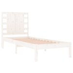 vidaXL Cadre de lit Blanc Bois massif 75x190 cm Petit simple