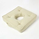 Coussin bouée en velours de coton - Vert Sauge - HOMESCAPES