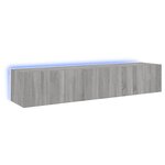 vidaXL Meubles TV muraux et lumières LED 2Pièces sonoma gris 80x35x31 cm