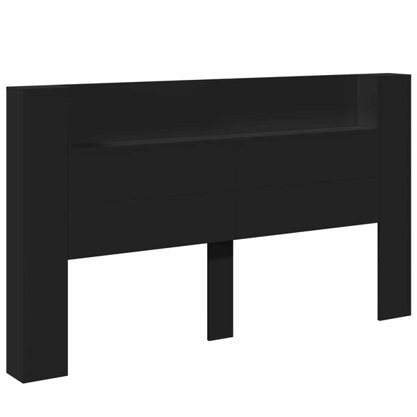 vidaXL Tête de lit Noir 180 x 16 5 x 103 5 cm Bois d'ingénierie