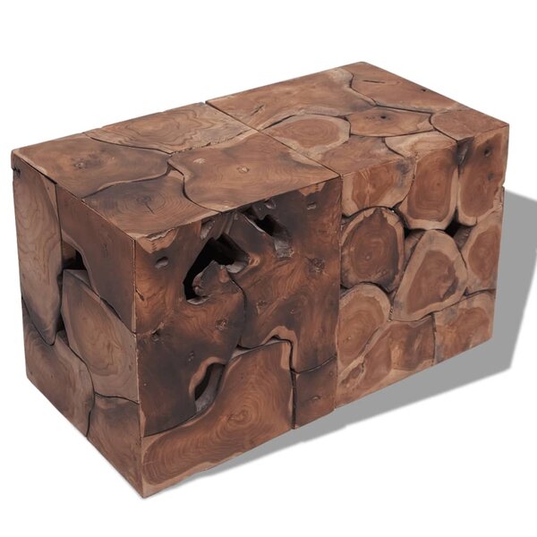 vidaXL Tabourets 2 Pièces marron 40x40x45 cm bois de teck massif