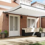 vidaXL Auvent Rétractable Blanc 500 × 300 cm Tissu et Aluminium