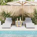 vidaXL Transat 2 pc Bois d'Acacia Massif Gris clair