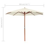 vidaXL Parasol 300x258 cm Blanc sable