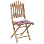 vidaXL Chaises pliables de jardin 2 Pièces avec coussins Bambou