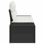 vidaXL Sofa de jardin 2 places avec coussins en polyrotin noir