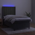 vidaXL Sommier à lattes de lit matelas LED Gris foncé 90x200cm Velours