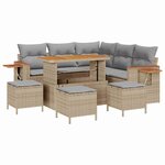 vidaXL Ensemble de canapé de jardin 9 Pièces Beige et Gris clair