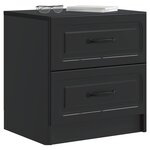 vidaXL Cabinet de chevet avec tiroir 2 Pièces Noir 43 x 34 5 x 44 5 cm