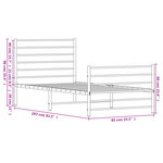 vidaXL Cadre de lit métal avec tête de lit/pied de lit blanc 80x200 cm