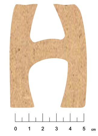 Alphabet en bois MDF adhésif 7 5cm Lettre H