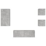 vidaXL Meuble TV muraux 4 Pièces avec lumières LED gris béton