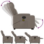 vidaXL Fauteuil inclinable de massage électrique Taupe Tissu