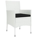 vidaXL Ensemble à manger de jardin et coussins 11 Pièces blanc poly rotin