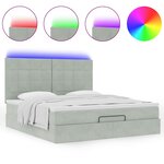 VidaXL Cadre de lit ottoman et matelas gris clair 180x200cm velours