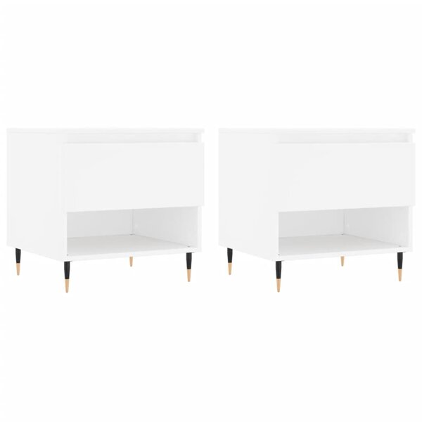 vidaXL Tables basses 2 Pièces blanc 50x46x50 cm bois d'ingénierie