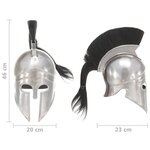 Vidaxl casque de guerrier grec antique pour gn argenté acier