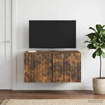 vidaXL Meuble TV mural Chêne fumé 59 5 x 41 x 30 cm Bois d'ingénierie