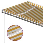 Vidaxl auvent manuel rétractable avec led 4x3 5 m jaune et blanc