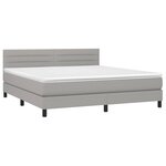 vidaXL Sommier à lattes de lit avec matelas Gris clair 180x200cm Tissu
