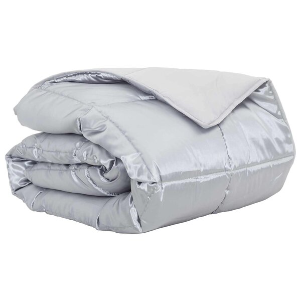 vidaXL Duvet d'été simple Argenté 200 x 140 cm Satin et Microfibre