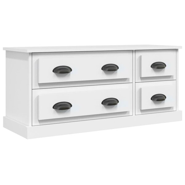 vidaXL Meuble TV blanc 100x35 5x45 cm bois d'ingénierie
