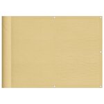vidaXL Écran de balcon sable 75x400 cm 100  polyester oxford