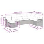 vidaXL Salon de jardin 8 Pièces avec coussins noir résine tressée