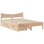 vidaXL Cadre de lit avec tiroirs 150x200 cm bois de pin massif