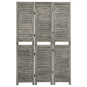 vidaXL Cloison de séparation 3 panneaux Gris 106 5x166 cm Bois solide