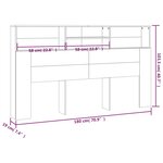 vidaXL Armoire de tête de lit Chêne fumé 180x19x103 5 cm