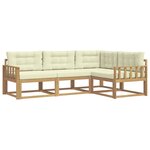 vidaXL Ensemble de canapés d'extérieur 3 pc Blanc et crème Polyester