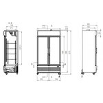 Armoire réfrigérée bi-température vitrée - 2 x 466 litres - combisteel - r290 - acier inoxydable2vitrée 1110x690x2079mm