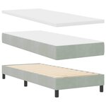 vidaXL Lit à ressorts avec matelas Gris clair 80 x 200 cm Velours