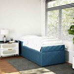 vidaXL Sommier à lattes de lit avec matelas Bleu foncé 90x190 cm