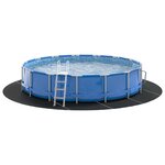 vidaXL Tapis de piscine Noir Ø 610 cm Tissu non tissé