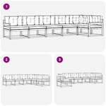 vidaXL Ensemble de canapés d'extérieur 4 Pièces Blanc et anthracite