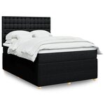 vidaXL Sommier à lattes de lit avec matelas Noir 140x200 cm Tissu