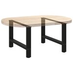 vidaXL Pieds de table basse Noir 2 pièces 70 x (42-43) cm Acier