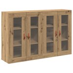 vidaXL Buffets Muraux 2 Pièces en Chêne Artisan 69 5 x 34 x 90 cm - Bois d'Ingénierie