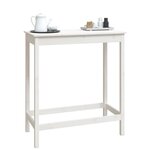 vidaXL Table de bar blanc 100x50x110 cm bois massif de pin