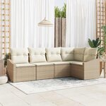 vidaXL Ensemble de salle à manger pour jardin 5 Pièces Beige  Crème