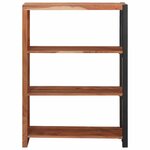 vidaXL Bibliothèque Marron  Noir 80 x 30 x 110 cm Bois d'Acacia Massif