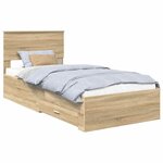 vidaXL Cadre de lit Chêne Sonoma 90 x 190 cm Bois d'ingénierie