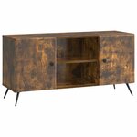 vidaXL Meuble TV 102 x 34 5 x 50 cm Chêne fumé Bois d'ingénierie