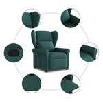 vidaXL Fauteuil inclinable Vert foncé Tissu