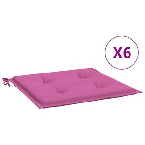 vidaXL Coussins de chaise de jardin lot de 6 rose 50x50x4 cm tissu