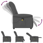 vidaXL Fauteuil inclinable de massage électrique gris foncé tissu